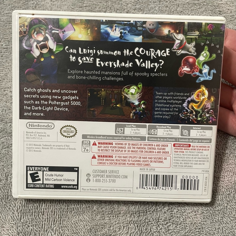 Nintendo Luigi's Mansion Dark Moon 3DS Game White Case Manual Included - Picture 2 of 6